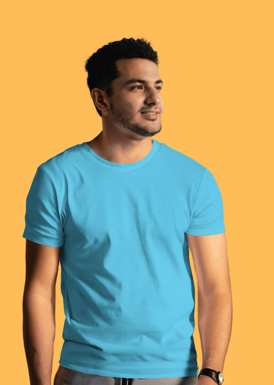 Sky Blue Solid T-shirt | Men