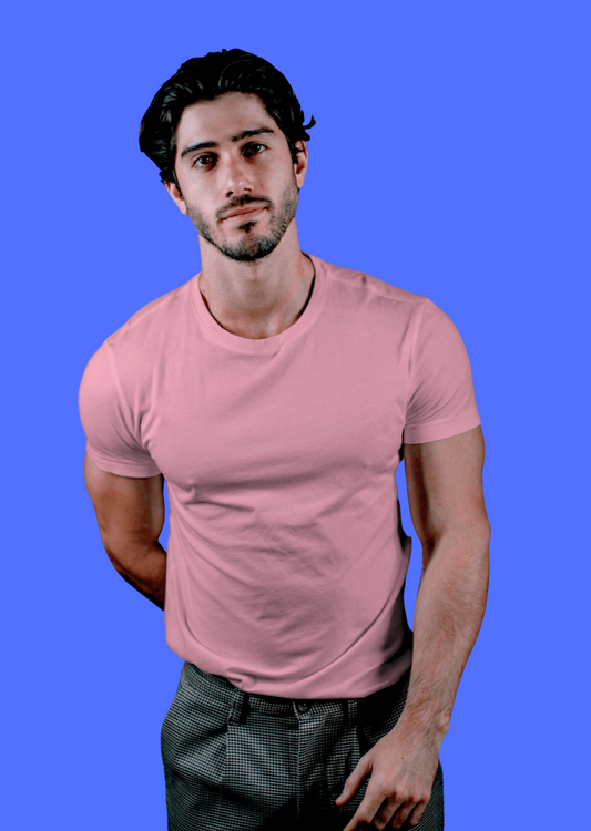 Pink Solid T-shirt | Men